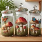 vintage mushroom retro canisters