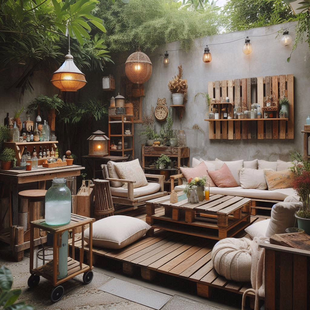 shabby chic boho refurbished reimagined repurposed backyard retreat