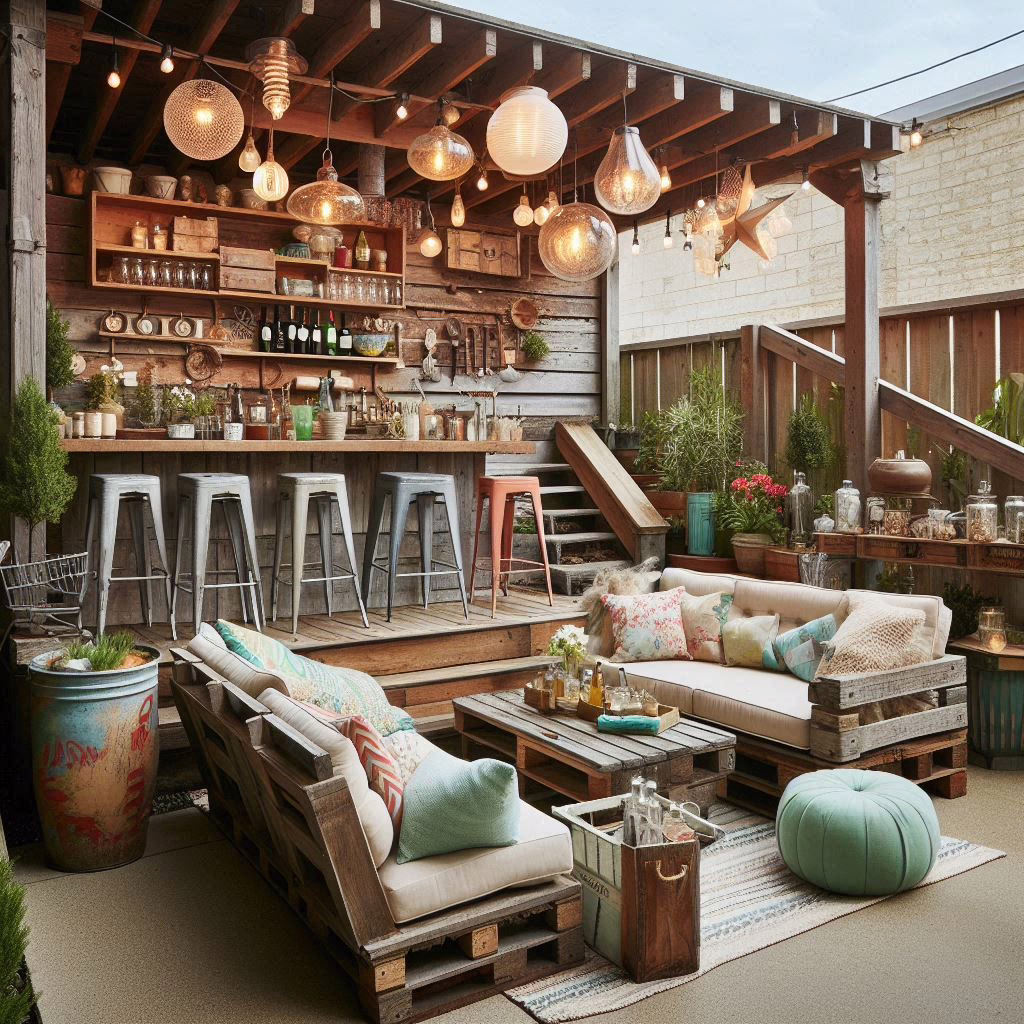 shabby chic boho refurbished reimagined repurposed backyard retreat