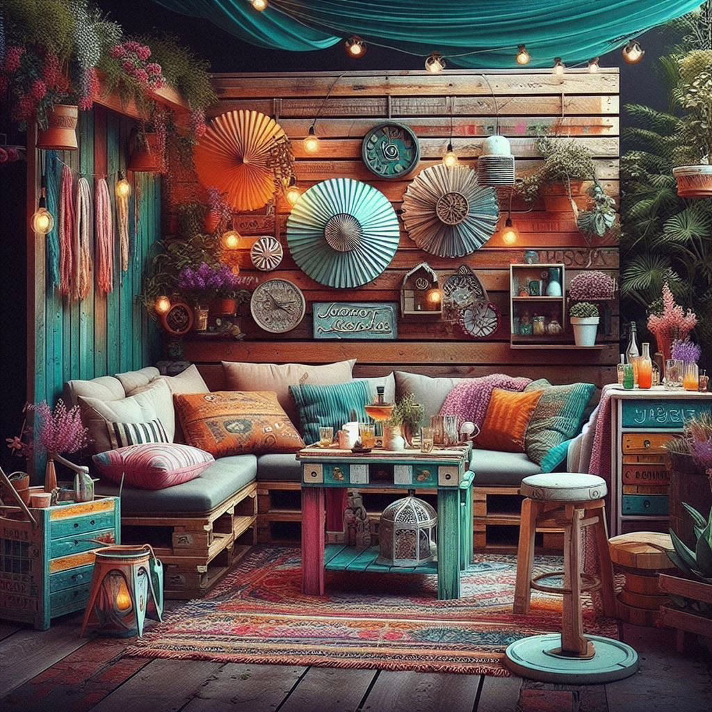 shabby chic boho refurbished reimagined repurposed backyard retreat
