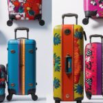 mage of realistic looking luggage.... like from a catalog of floral, stripes, tye die, abstract, pinks, blues, reds, yellows, purples, blacks, greens, white, luggage size 1200 x 700 pixels