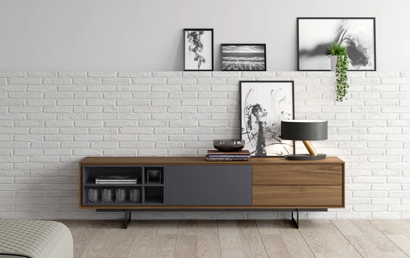 Boho Modern media console cabinet 