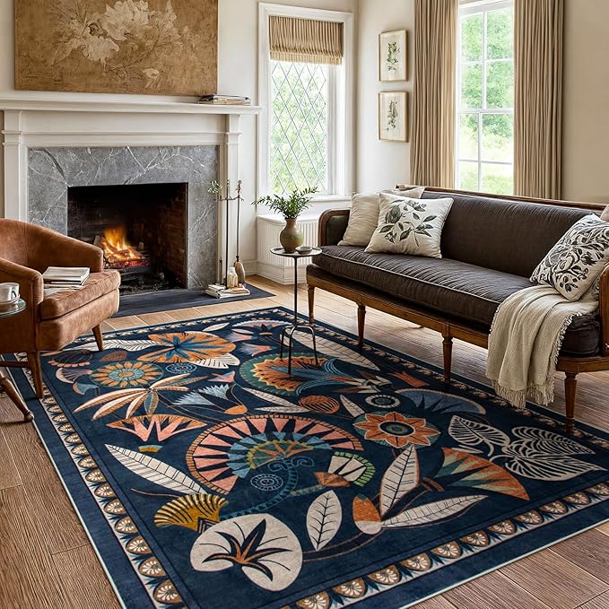 washable area boho rug
