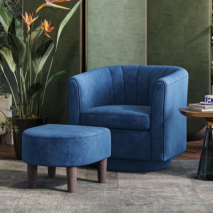 blue swivel chair